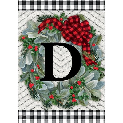 Briarwood Lane Winter Garden Flag 12x18 For Outdoor Winter Wreath Monogram Letter D For Winter Garden Flag Flags For Outside