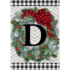 Briarwood Lane Winter Garden Flag 12x18 For Outdoor Winter Wreath Monogram Letter D For Winter Garden Flag Flags For Outside - 1 of 4