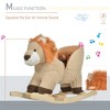 Whisen Baby Wooden Rocking Horse Lion with Sound, Plush Stuffed Rocking Animals, with Seat Belt for 18-36 Months - Brown - 4 of 4