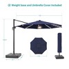 Sonkuki 11FT Round Offset Outdoor Patio Solar LED Cantilever Umbrella Aluminium Pole with Base - 3 of 4