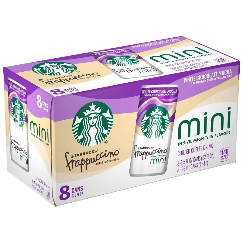 Starbucks Frappuccino Mini White Chocolate Mocha Coffee Drink - 8pk/6.5 fl oz Cans, 2 of 5