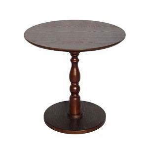 SEVOBAL End Tables Round Wooden Side Table Elegant Connectors Stable Base for Living Room Bedroom , Walnut Brown, 25.98"*29.72"*5.12" - 1 of 4