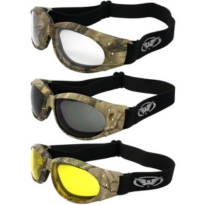 3 Pairs of Global Vision Eyewear Eliminator Safety Motorcycle Goggles - 1 of 4