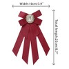 INSPIRE CHIC Women's Solid Color Pre-tied Bowknot Pin Brooch Bow Ties with Big Rhinestones - 2 of 4