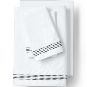Lands' End Supima Cotton No Iron Sateen Embroidered Sheets - 400 thread count - 1 of 2