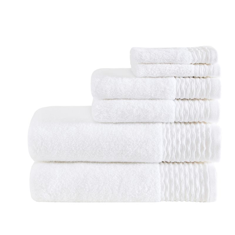 6pc Curv Jacquard Wavy Cotton Towel Set, 1 of 8