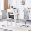KTMBDW Modern Dining Chairs, Upholstered Kitchen Chairs with Crystal Buckle Design, Faux Leather for Living Room Lounge - 2 of 4