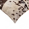 HomeRoots 18" X 18" White and Brown Cowhide Pillow - 4 of 4