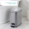 Home Zone Living 1.3 Gallon Slim Stainless Steel Trash Can with Step On Pedal and Soft Close Lid, Silver - 2 of 4