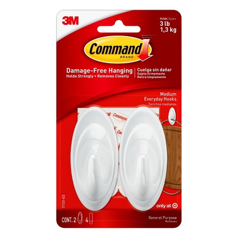 Command Small Sized Wire Hooks White