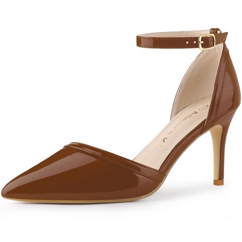 Allegra K Women's Pointed Toe Ankle Strap Stiletto Dress Heels Pumps ...
