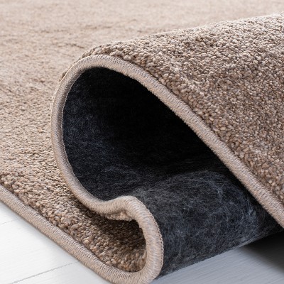 Taupe Rectangular Hand-Knotted Synthetic Area Rug