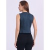 Allegra K Women's V Neck Faux Suede Button Down Side Pockets Sleeveless Vest - 3 of 4