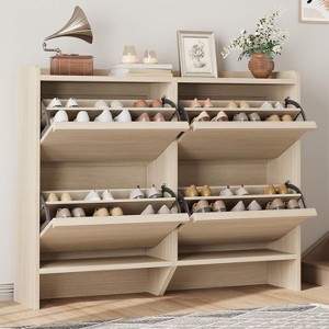 Acekool 3 Flip Drawer Shoe Cabinet, Modern Entryway Shoe Storage Organizer, Adjustable Space - 1 of 4