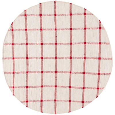 Montauk MTK322 Hand Woven Indoor Area Rug - Ivory/Red - 6'x6'- Safavieh