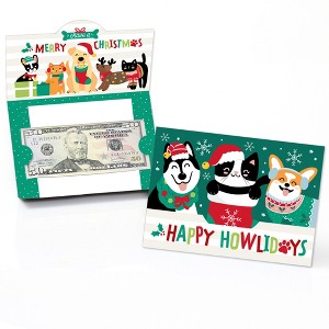 Big Dot of Happiness Christmas Pets - Cats and Dogs Holiday Party Money And Gift Card Holders - Set of 8 - 1 of 4