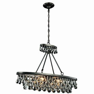 Elegant Lighting Bettina 4 light Bronze Pendant Clear Royal Cut Crystal