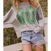 Women's French Terry Solid Lettering Sweatshirt - Oddi - 2 of 4