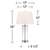 360 Lighting Coastal Table Lamps 26" High Set of 2 Clear Glass Fillable Steel White Tapered Shade for Living Room Family Bedroom Bedside - 4 of 4