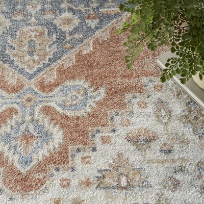 Astra Vintage-Inspired Grey Multicolor Medallion Wool Blend 4' x 6' Rug