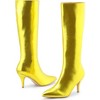 Perphy Women's Pointy Toe Stiletto Heels Knee High Boots - 4 of 4