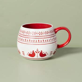 14oz Nordic Christmas Fair Isle Stoneware Mugs - Hearth & Hand™ with Magnolia