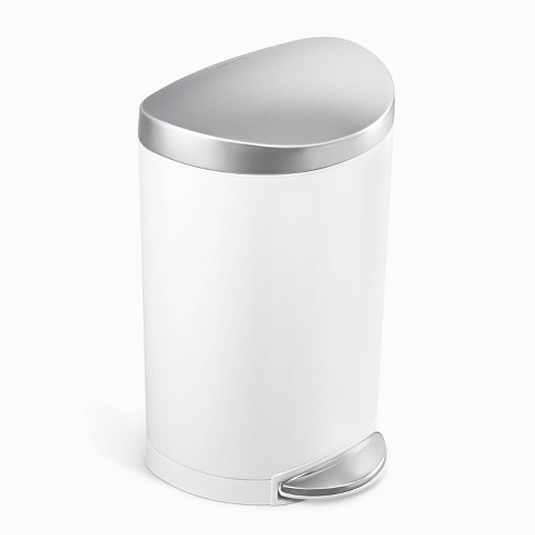 Simplehuman 6l Semi-round Step Bathroom Trash Can With Soft-close 