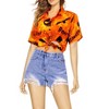 HAPPY BAY Women's Hawaiian Blouse Short Sleeve Vintage Shirt Halloween Costumes Pirate Shirts Button Down Tops for Women - 3 of 4