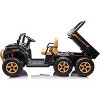 24V Kids Electric Car - 4x35W Motors Power, 24V 7AH Battery, 2-5MPH Speeds, Automatic Truck Bed, Parent Remote, Music Player - 4 of 4