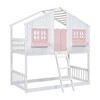 VYNXARIA Twin Sized Pink House - Style Bunk Bed Complete with Roof Window, Frame, Door, Safety Rail and Ladder - 4 of 4