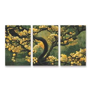 Trademark Fine Art Treechild Sakura Tree 3 Piece Panel Set Art - 1 of 3