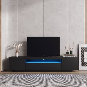Sapphtopaz TV Stand for TVs with LED Entertainment Center Storage Cabinet with Drawer and Open Shelves TV Stands for Living Room - 1 of 4