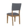 Simple Relax Set of 2 Fabric Upholstered Dining Side Chairs in Blue and Brown - 4 of 4