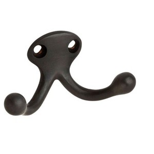 Ives Small Oil Rubbed Bronze Brass 1-3/16 in. L Double Garment Hook 35 lb  - Case of 1 - 1 of 1