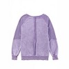 Women's Waffle Patchwork Raglan Sleeve Exposed Seam Sweatshirt - Shewin - 4 of 4