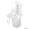 Okak 45" LED Vanity Desk with Adjustable Lights & Large Mirror, Makeup Table with 3 Drawers, Cabinet & Easy Assembly for Bedroom - 3 of 4