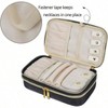 Double Layer Jewelry Organizer, Quilted Travel Case for Rings, Necklaces, Earrings, Bracelets - Black Bag Only - 2 of 4