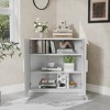 Spassway Trapezoidal Wood Corner Cabinet Freestanding Corner Shelf with 5 Doors Storage Cabinet for Living Room Bathroom Kitchen Bedroom - 3 of 4