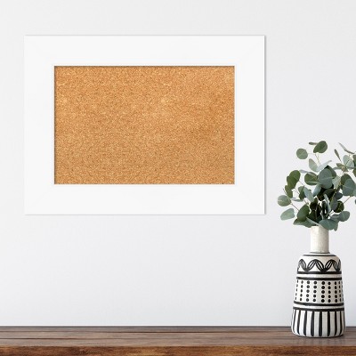 Cabinet White Framed Natural Cork Bulletin Board