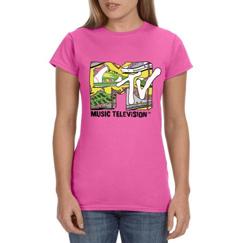 Mtv Womens' Music Television Groovy Shoes Icon '80s Crewneck T-shirt ...