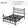 Allewie 14 Inch Metal Platform Bed Frame with Victorian Vintage Headboard and Footboard / Mattress Foundation / Under Bed Storage / No Box Spring Needed / Easy Assembly / Noise-Free - image 2 of 4