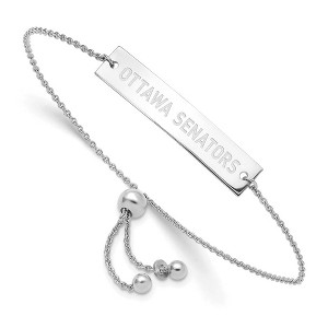 Black Bow Jewelry Sterling Silver Ottawa Senators NHL Identification Bracelet 9 Inch - 1 of 4