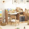Tangkula Kids Desk & Chair Set w/ Open Shelves Drawer & Fabric Storage Bin - 2 of 4