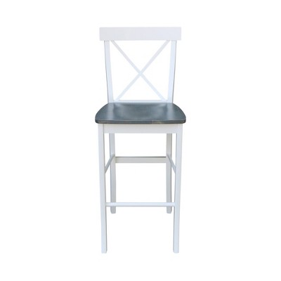 Heather Gray Solid Parawood Traditional X-Back Barstool
