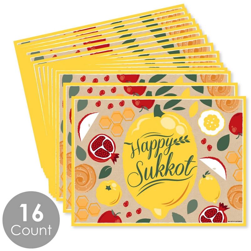 Big Dot of Happiness Sukkot - Party Table Decorations - Sukkah Placemats - Set of 16, 3 of 7