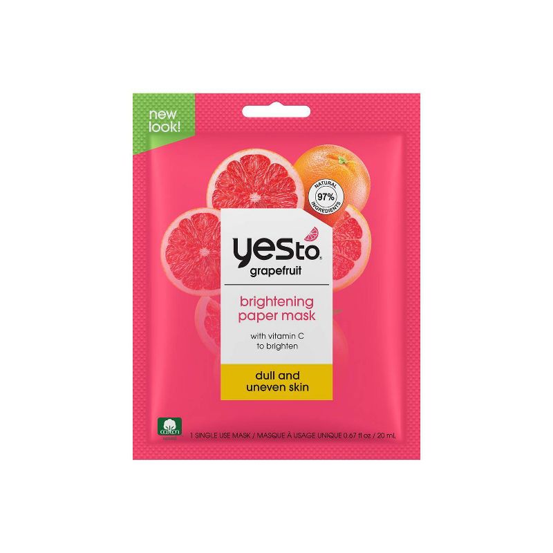 Yes To Grapefruit Single Use Paper Face Mask - .67oz, 1 of 7