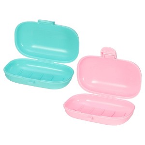 Unique Bargains Portable Travel Soap Box 4.80"x3.07"x1.73" 2 Pcs - 1 of 4