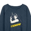 Women's - Star Wars - Valentine Han Solo I Know Lightweight French Terry Wide Neck Long Sleeve Shirt - 2 of 4