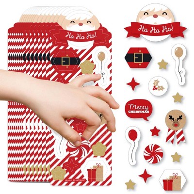 Big Dot of Happiness Jolly Santa Claus - Christmas Party Favor Kids Stickers - 16 Sheets - 256 Stickers