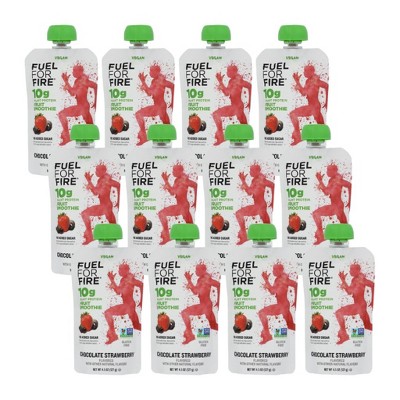 Fuel For Fire Chocolate Strawberry Plant Protein Fruit Smoothie - Case of 12/4.5 oz